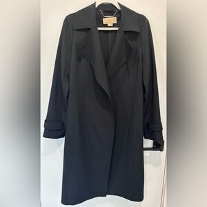 NWOT Trench Coat by Michael Kors Draped Style M Dark Dark Blue  w/pockets